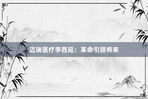 迈瑞医疗李西延：革命引颈将来
